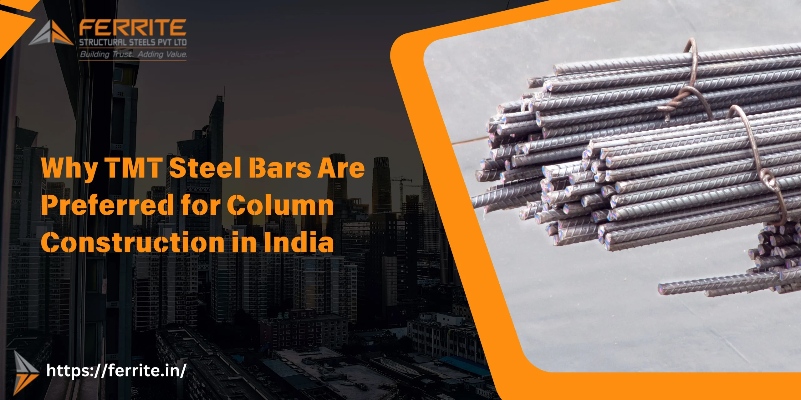 TMT Steel Bars for Column Construction